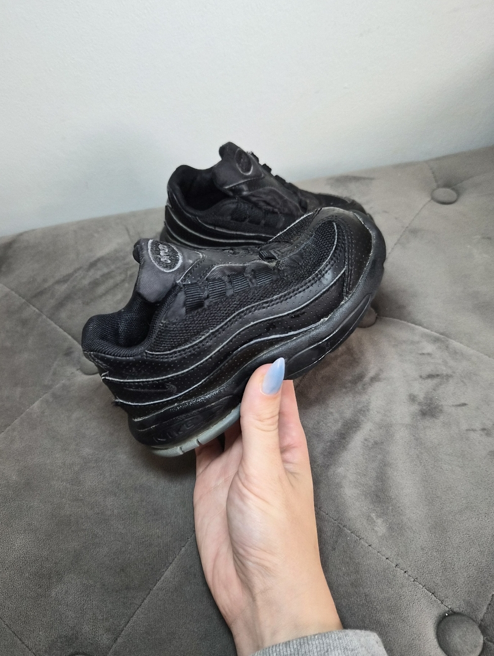 Black Airmax Kids' Athletic Sneakers 8C